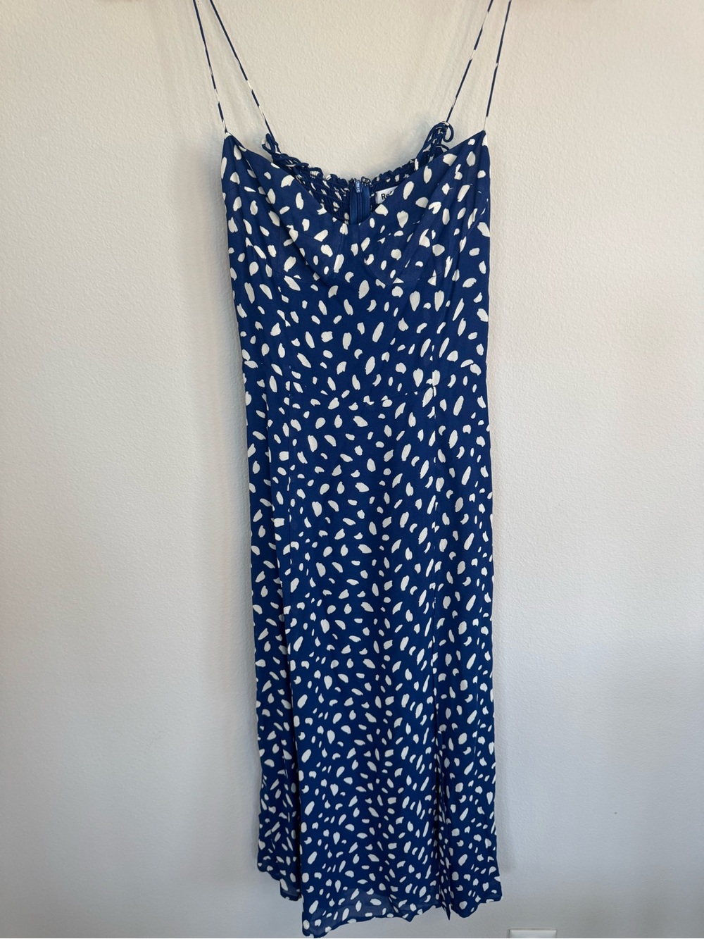 Reformation Juliette Dress Moray Print Blue Midi Slip Dress Romantic Size 4 - Picture 2 of 11